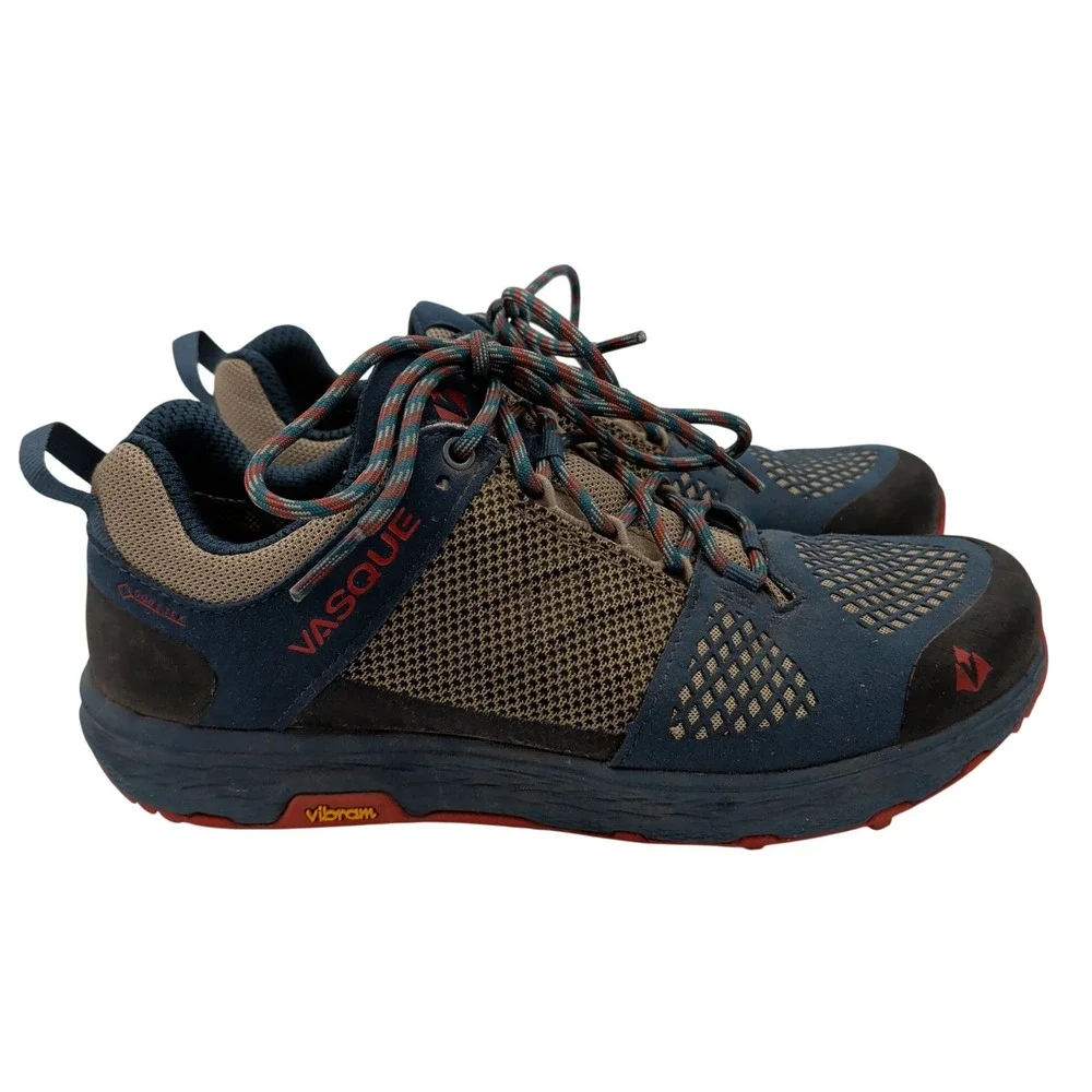 Vasque Breeze LT NTX Womens 8.5M Blue Tan Hiking Trail Shoes 7357M Vibram Sole